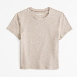 A&F Cotton-Blend Seamless Fabric Baby Tee - Brown, Medium